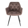 Jedálenská stolička Cherry Velvet, cappuccino / čierna