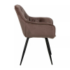 Jedálenská stolička Cherry Velvet, cappuccino / čierna