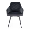 Jedálenská stolička Alcano Velvet, čierna