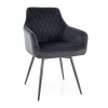 Jedálenská stolička Alcano Velvet, čierna