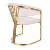 Jedálenská stolička Brimont, krémová / zlatá