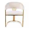 Jedálenská stolička Brimont, krémová / zlatá