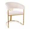 Jedálenská stolička Brimont, krémová / zlatá
