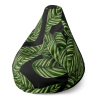 Sedací vak Pear abstrakcia listov, zelená