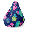 Sedací vak Pear ružoví plameniaci - detský, farebná