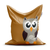 Sedací vak Classic kreslená sova - detský, hnedá