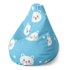 Sedací vak Pear medvedíky - detský, modrá