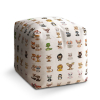 Taburet Cube zvieratká 4, biela