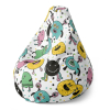Sedací vak Pear príšerky - detský, farebná