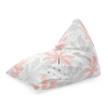 Sedací vak Triangl biele a ružové listy, ružová / biela