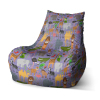 Sedací vak Bean kreslené safari - detský, farebná