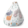 Sedací vak Pear kreslené lesné zvieratká, farebná