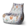 Sedací vak Bean kreslené lesné zvieratká - detský, farebná