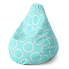 Sedací vak Pear biele kruhy - detský, tyrkysová