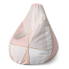Sedací vak Pear ružovosivé ihlany - detský, ružová / sivá