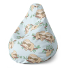 Sedací vak Pear lenochody na vetve - detský, modrá / béžová