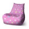Sedací vak Bean srdce na ružovej - detský, ružová