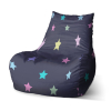 Sedací vak Bean hviezdy na modrej, farebná