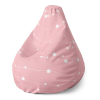 Sedací vak Pear hviezdy a bodky na šnúrke - detský, ružová