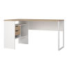 Písací stôl Felix Corner, biela / hikora jackson
