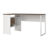 Písací stôl Felix Corner, biela / prírodné drevo