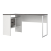 Písací stôl Felix Corner, biela / sivá