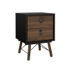 Nočný stolík Rain, čierny mat / orech