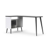 Písací stôl Retro rohový, biela / čierna