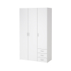 Šatníková skriňa Sid 115,8 x 49,5 x 200,4 cm, biela / biely lesk