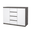 Komoda Simplicity 121 x 50 x 91 cm, sivá / biely lesk