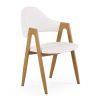 Jedálenská stolička Vilma, biela / dub medový