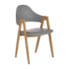 Jedálenská stolička Vilma, sivá / dub medový