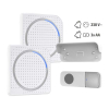 Bezdrôtový zvonček batériový aj do zásuvky 1L67, 200m, learning code - 2ks, biela