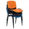 Kožená konferenčná stolička ISO - čierne nohy, oranžová