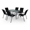Záhradná stolová zostava Maro - 6 miest, čierna