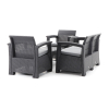 Záhradná stolová zostava Noel - 4 miesta, čierna