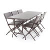 Záhradná stolová zostava Dustin - 6 miest, tmavo sivá
