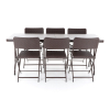 Záhradná stolová zostava Dustin - 6 miest, tmavo sivá