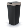 Odpadkový kôš s farebným vekom, 25 l, hnedá / čierna