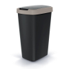 Odpadkový kôš s farebným vekom, 45 l, hnedá / čierna