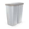 Odpadkový kôš DUO sivý, 45 l, hnedá / sivá