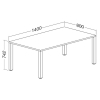 Stôl ProOffice B 80 x 140 cm, biela