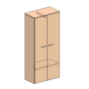Vysoká šatníková skriňa Praktik 80 x 40 x 182,1 cm, dub sonoma
