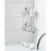 Rohová polička do kúpeľne Compactor, strieborná