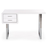 PC stôl Mateo, biela / strieborná
