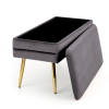 Taburet Velva 2, sivá / zlatá