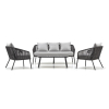 Záhradná zostava Rocca - 4 miesta, sivá