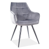Jedálenská stolička Lilia Velvet, sivá / čierna