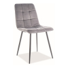 Jedálenská stolička Mila Velvet, sivá / čierna