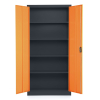 Univerzálna kovová skriňa, 90 x 40 x 185 cm, cylindrický zámok, oranžová - ral 2004